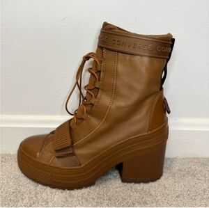 Converse GR82 Clove Camel Brown Leather Heeled Boots (7.5 Womans)
